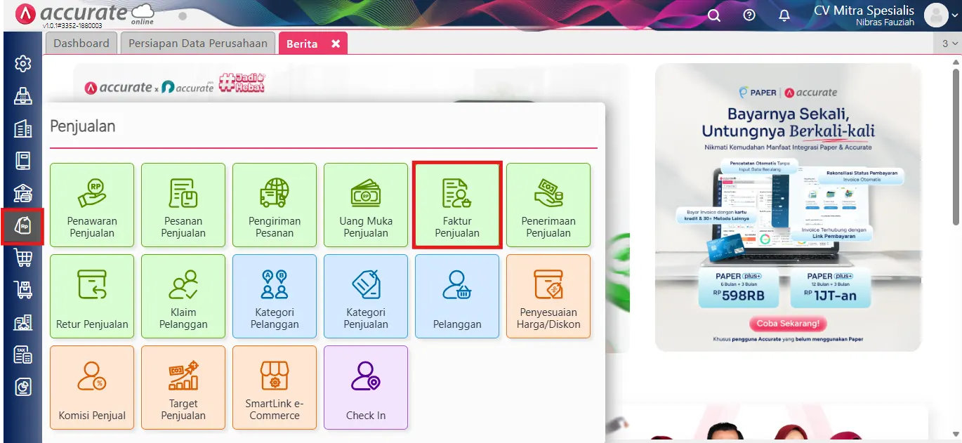 Mencatat uang muka penjualan sebagian